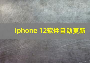 iphone 12软件自动更新